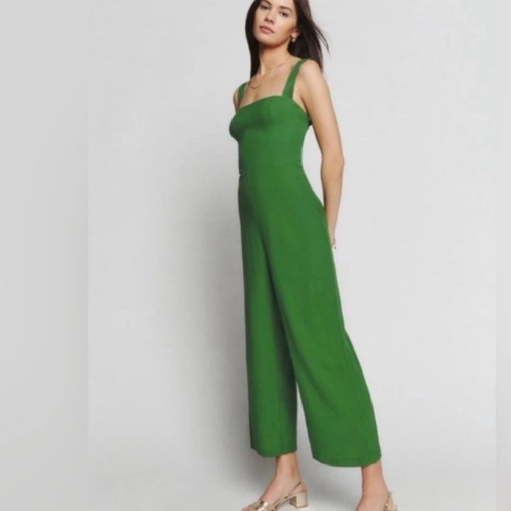 NWT Reformation Alva Jumpsuit in Kelly Green Size 4